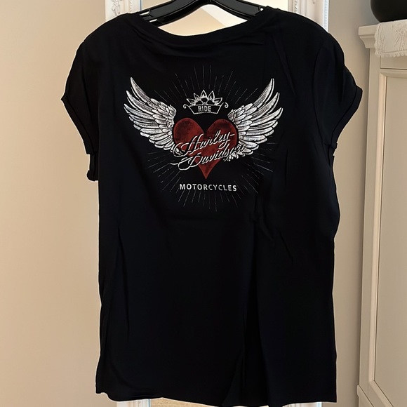 Harley-Davidson short sleeve mesh inset top - Picture 5 of 11